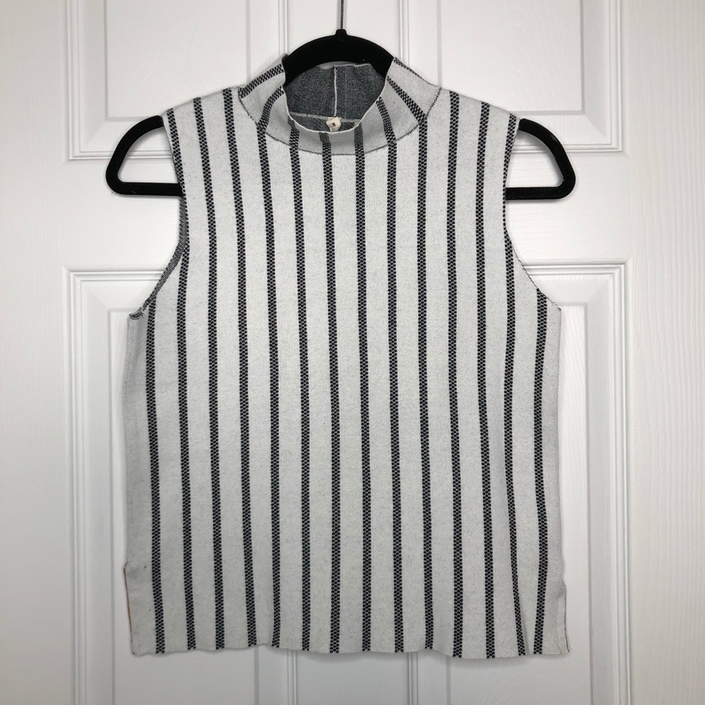 Anthropologie Moth Mock Neck Striped Tank size S